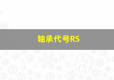 轴承代号RS