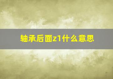 轴承后面z1什么意思