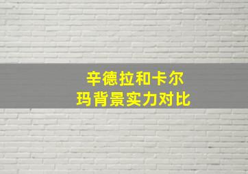 辛德拉和卡尔玛背景实力对比