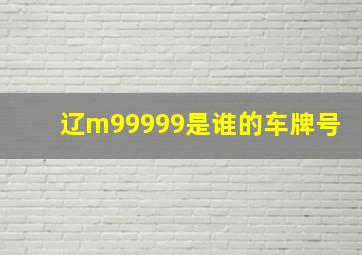 辽m99999是谁的车牌号