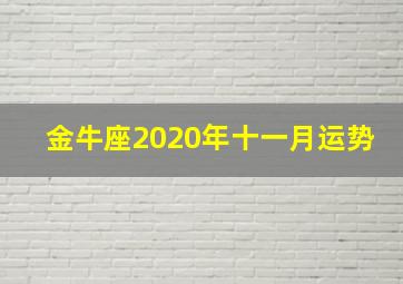 金牛座2020年十一月运势