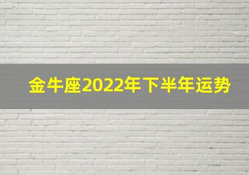 金牛座2022年下半年运势