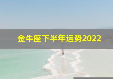 金牛座下半年运势2022