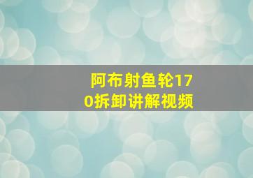 阿布射鱼轮170拆卸讲解视频