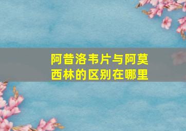 阿昔洛韦片与阿莫西林的区别在哪里