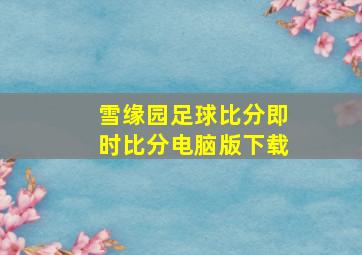 雪缘园足球比分即时比分电脑版下载