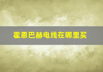 霍恩巴赫电线在哪里买