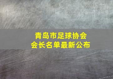 青岛市足球协会会长名单最新公布