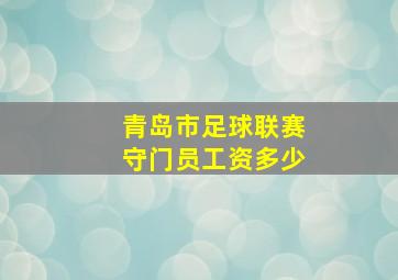 青岛市足球联赛守门员工资多少