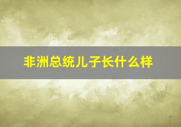 非洲总统儿子长什么样