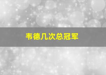 韦德几次总冠军