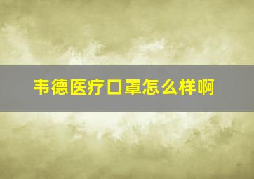 韦德医疗口罩怎么样啊