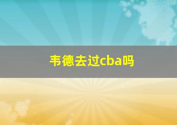 韦德去过cba吗