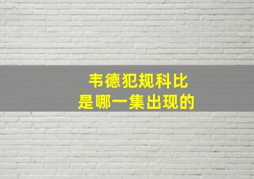 韦德犯规科比是哪一集出现的