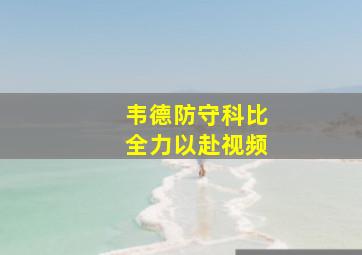 韦德防守科比全力以赴视频