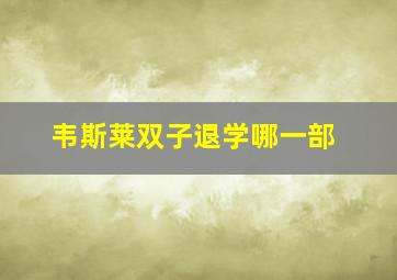 韦斯莱双子退学哪一部