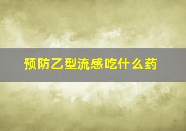 预防乙型流感吃什么药