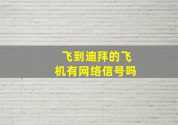 飞到迪拜的飞机有网络信号吗