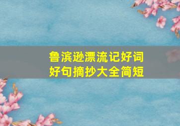 鲁滨逊漂流记好词好句摘抄大全简短