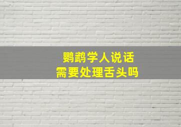 鹦鹉学人说话需要处理舌头吗