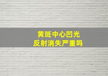 黄斑中心凹光反射消失严重吗