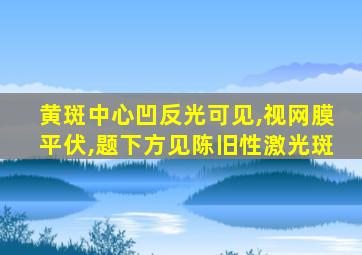 黄斑中心凹反光可见,视网膜平伏,题下方见陈旧性激光斑