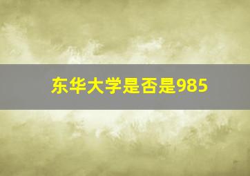 东华大学是否是985