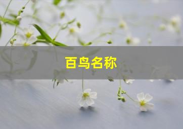 百鸟名称